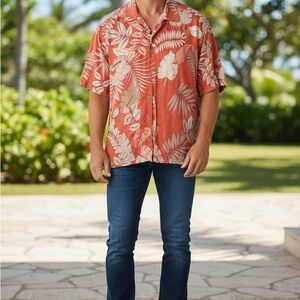 Tommy Bahama Orange Floral Men's Shirt